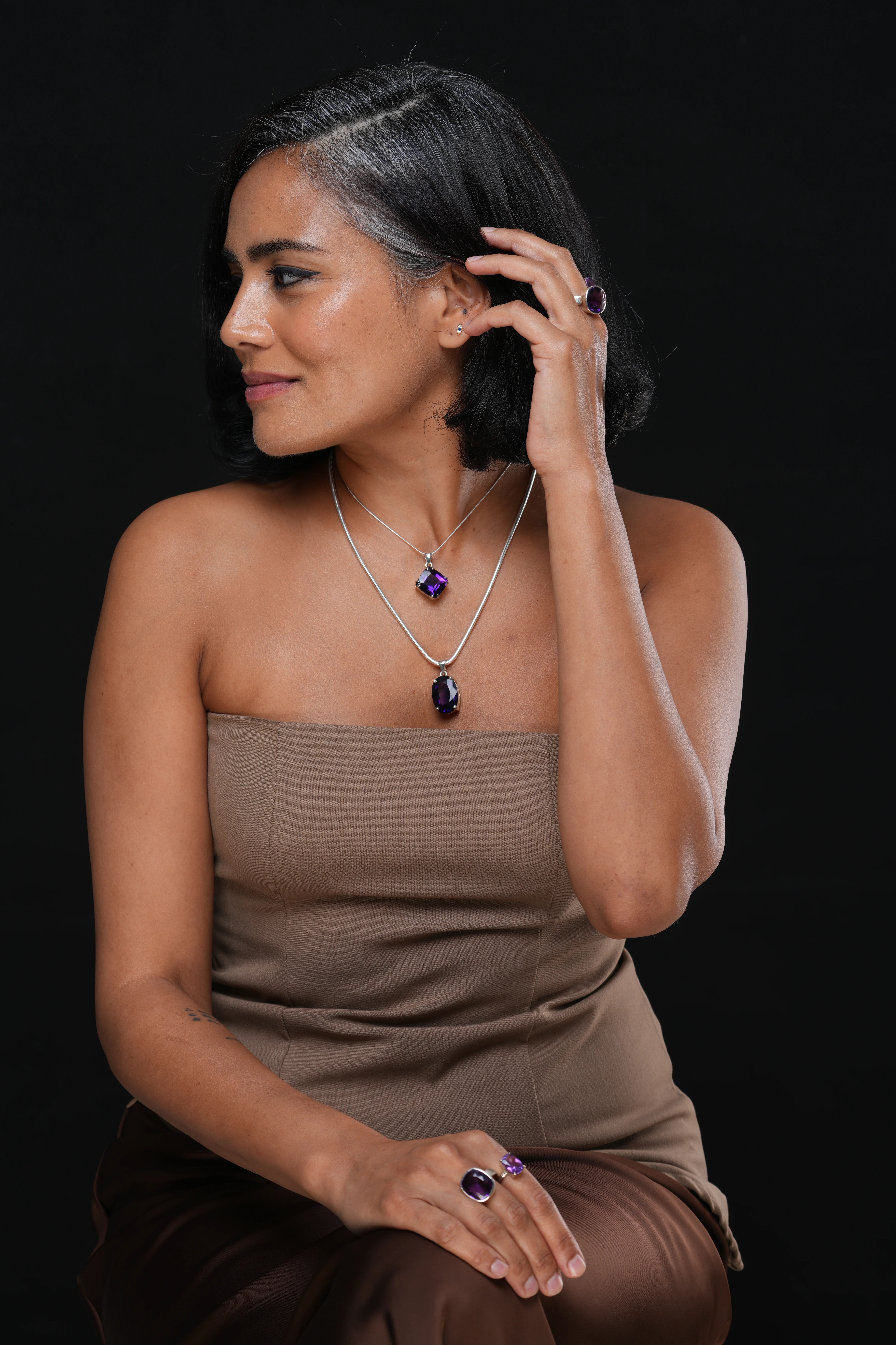 Amethyst Prong Setting (Oval) Pendant - image 3