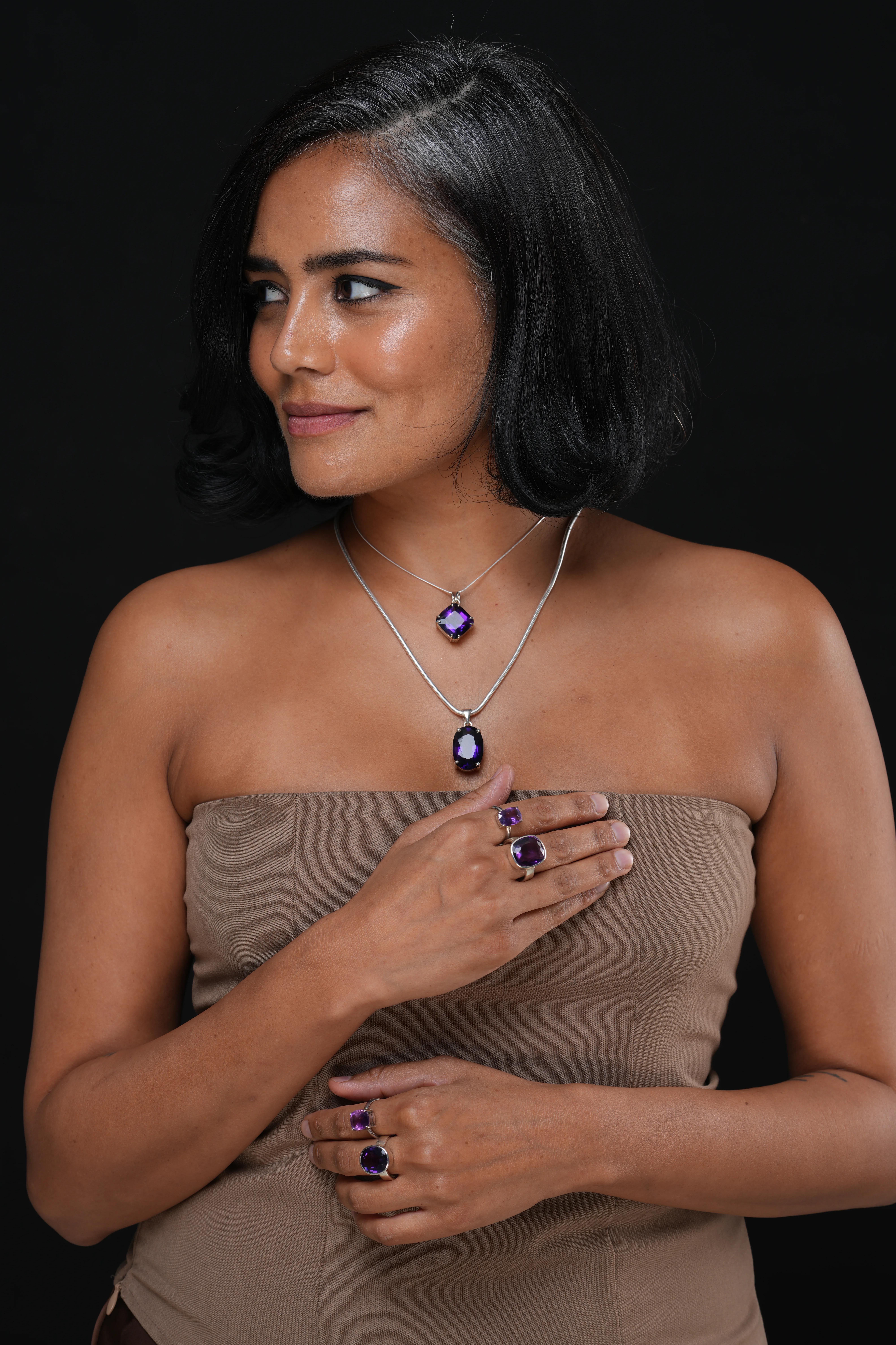 Amethyst Prong Setting (Oval) Ring - image 2