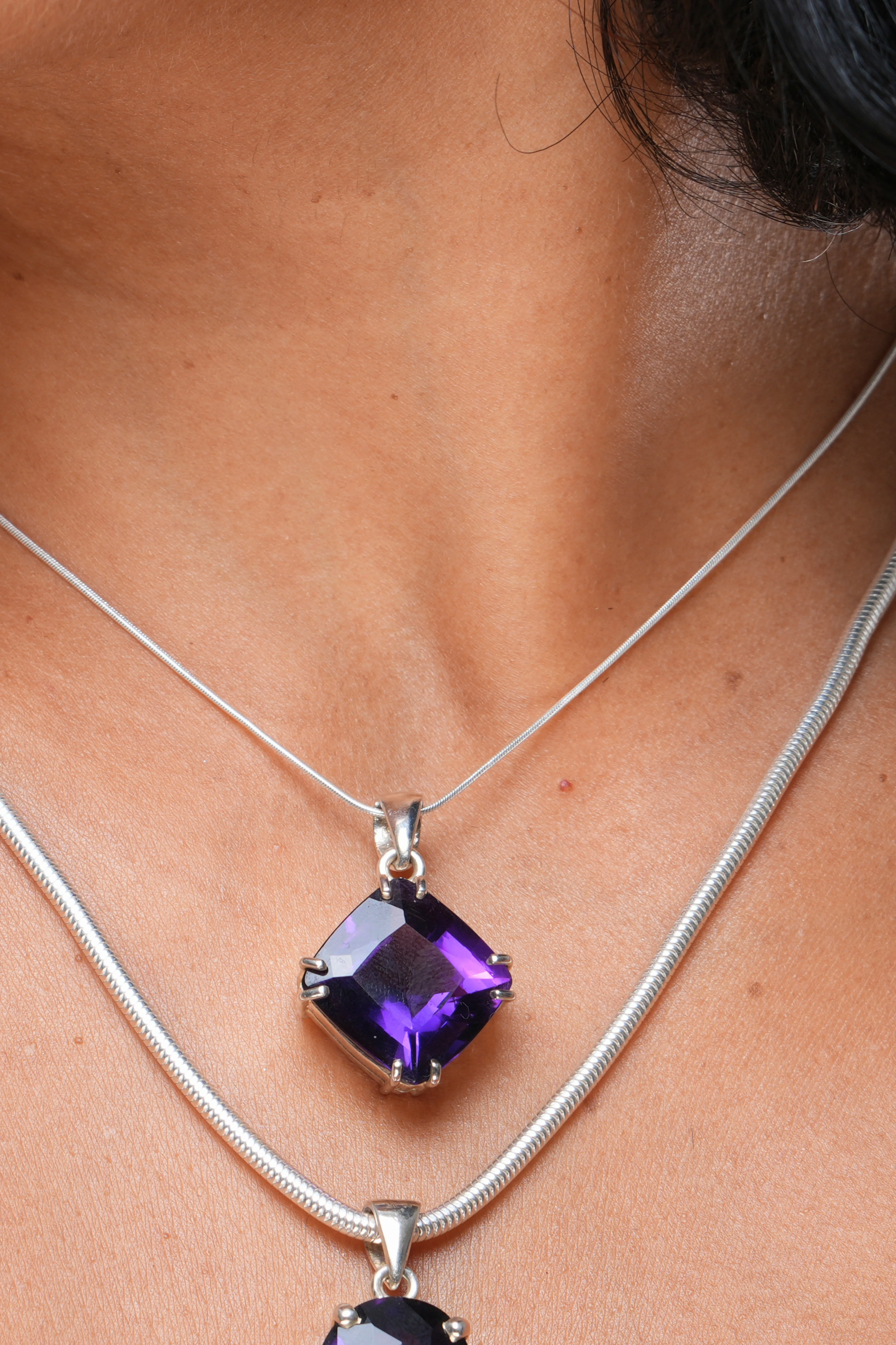 Amethyst Prong Setting Pendant