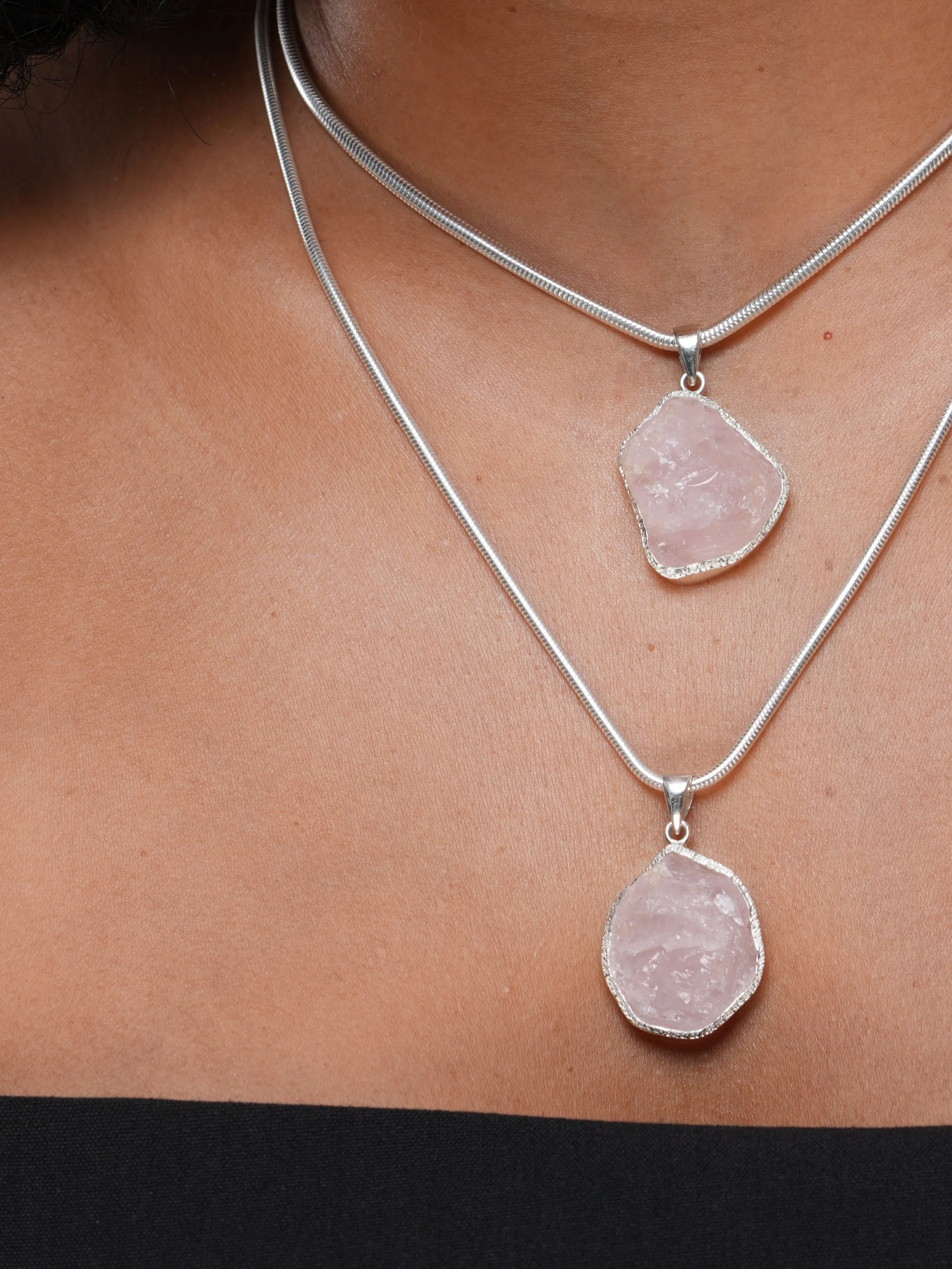 Pink Quartz Pendant - Odyssey by Silver