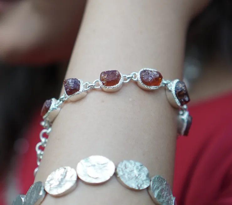 Raw Garnet Bracelet