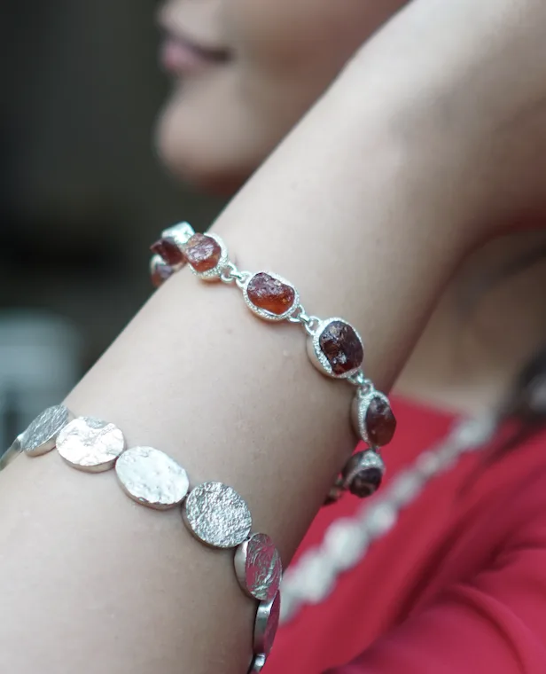 Raw Garnet Bracelet - Odyssey by Silver