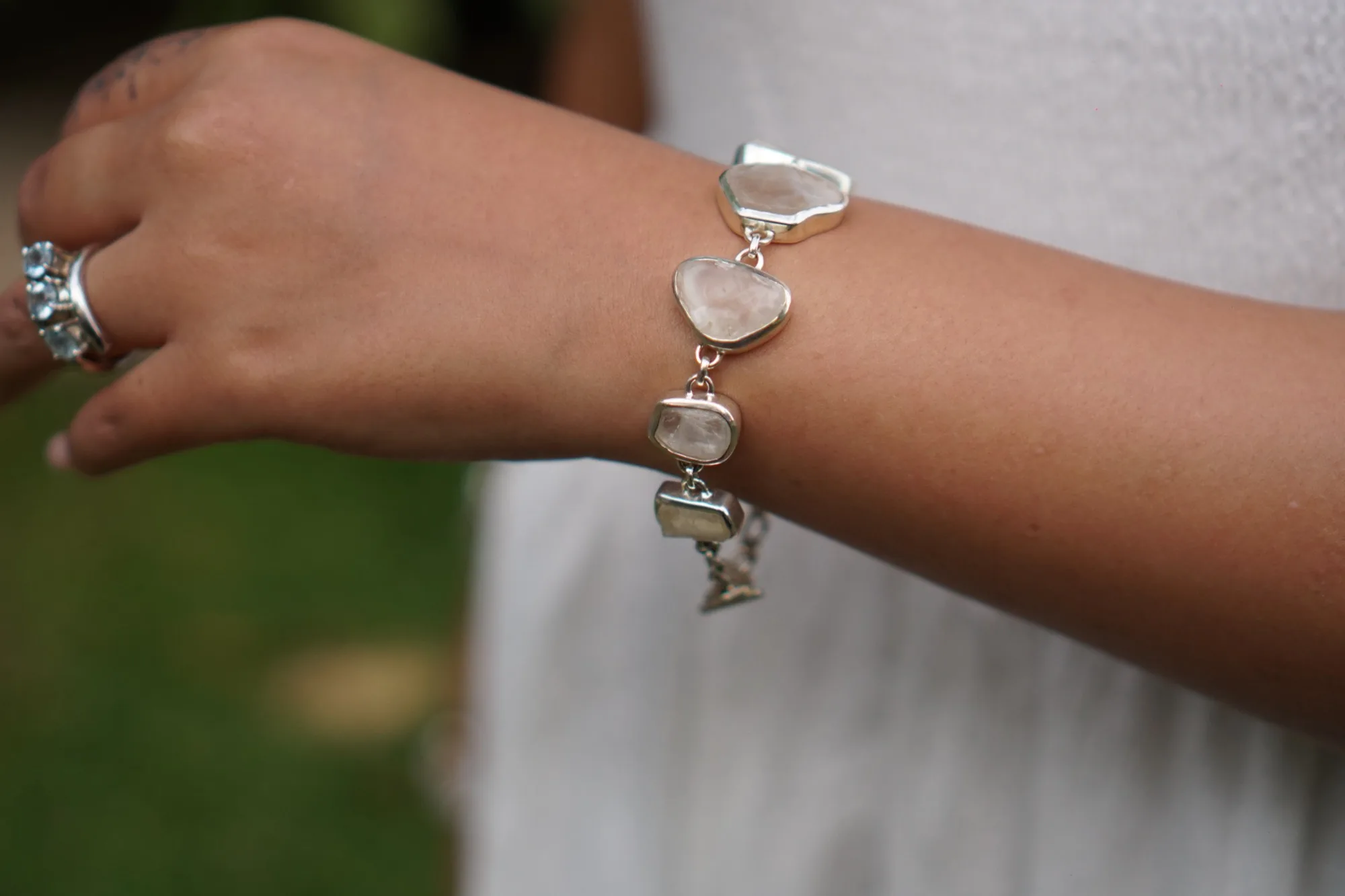 Uncut Moonstone Bracelet - Odyssey by Silver